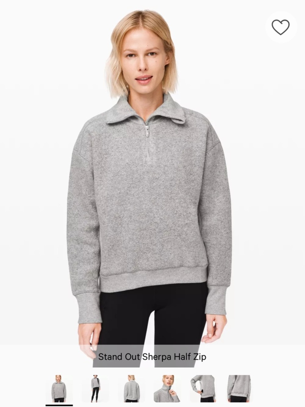 lululemon athletica Gray Sherpa Half-Zip Pullover